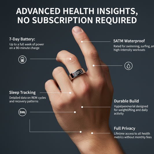 Smart Ring Display Screen and Touch,Waterproof For Men Women