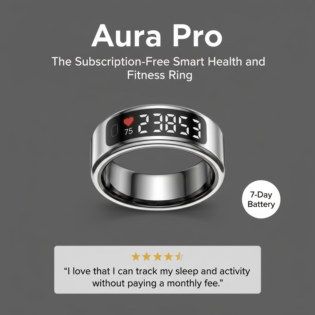2026 Smart Ring Display Screen and Touch, Wireless Charging,Smart Control,Health